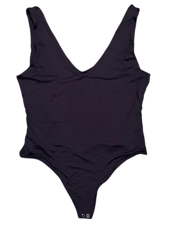 And Now This Tops - And Now This Black V-Neck Layer Bodysuit Black Size XL Thong Stretch